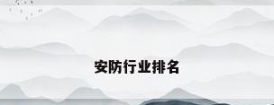 安防行业排名