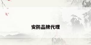 安防品牌代理