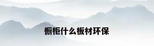 橱柜什么板材环保