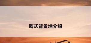 欧式背景墙介绍