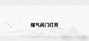 煤气阀门打开
