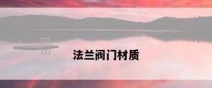 法兰阀门材质