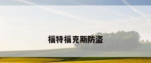 福特福克斯防盗
