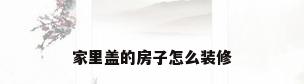 家里盖的房子怎么装修