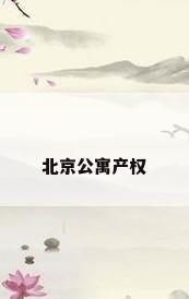 北京公寓产权