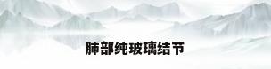 肺部纯玻璃结节