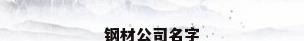 钢材公司名字