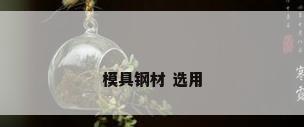 模具钢材 选用
