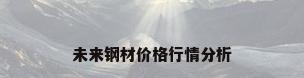 未来钢材价格行情分析