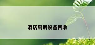 酒店厨房设备回收