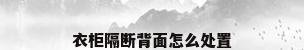 衣柜隔断背面怎么处置