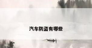 汽车防盗有哪些