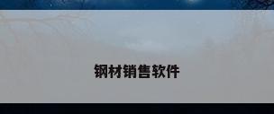 钢材销售软件
