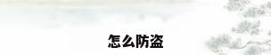 怎么防盗