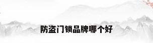 防盗门锁品牌哪个好