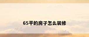 65平的房子怎么装修
