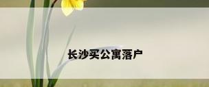 长沙买公寓落户