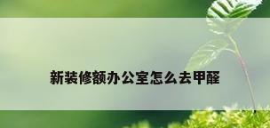新装修额办公室怎么去甲醛