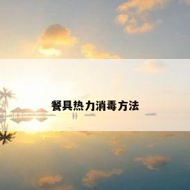 餐具热力消毒方法