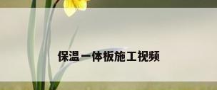 保温一体板施工视频