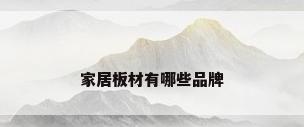 家居板材有哪些品牌