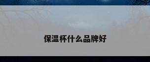 保温杯什么品牌好