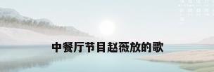 中餐厅节目赵薇放的歌
