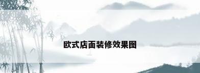 欧式店面装修效果图