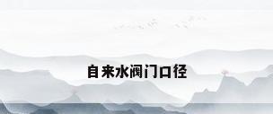 自来水阀门口径