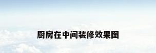 厨房在中间装修效果图