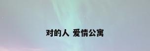 对的人 爱情公寓
