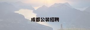 成都公装招聘