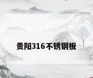 贵阳316不锈钢板