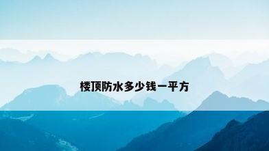 楼顶防水多少钱一平方