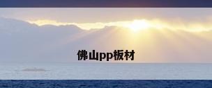 佛山pp板材