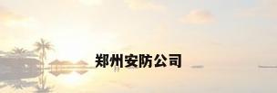 郑州安防公司