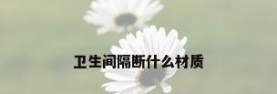 卫生间隔断什么材质