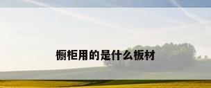 橱柜用的是什么板材