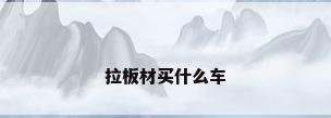 拉板材买什么车