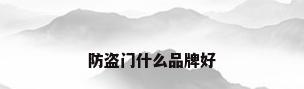 防盗门什么品牌好