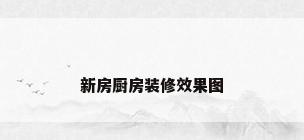 新房厨房装修效果图