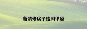 新装修房子检测甲醛