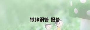 镀锌钢管 报价