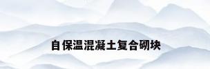 自保温混凝土复合砌块