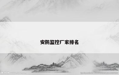 安防监控厂家排名