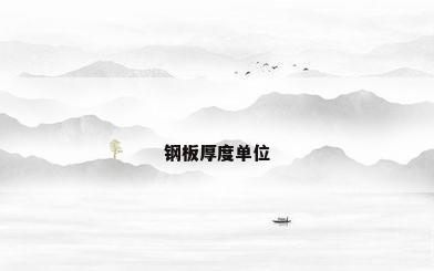 钢板厚度单位
