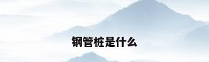 钢管桩是什么