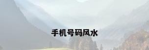 手机号码风水
