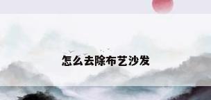 怎么去除布艺沙发