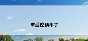 车遥控锁不了